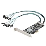 StarTech.com 8 Port SATA PCIe Card, PCI Express 6Gbps Expansion Adapter with 4 Host Controllers, PCI-e x4 Gen 2 to SATA III - HDD/SSD Controller Card