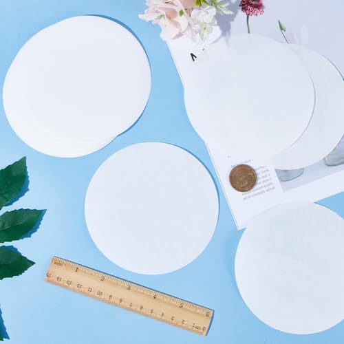 Image of GORGECRAFT 50PCS Synthetic Filter Discs 125mm Diameter Laboratory Quantitative Ashless Filter Paper Circular Medium Speed Wide Mouth Size Funnel Filtering Paper for Buchner Funnel Mushroom Cultivation