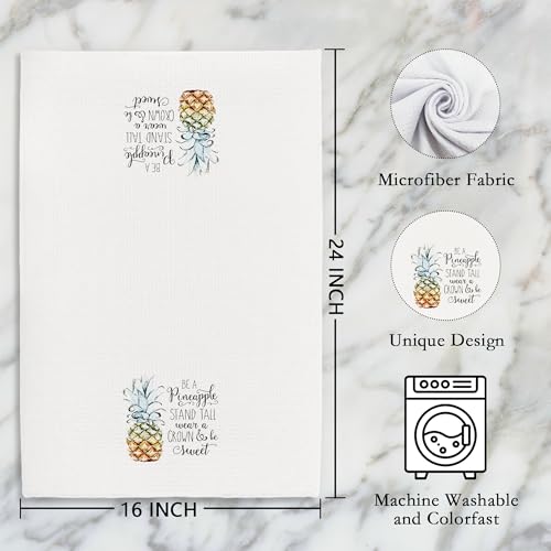 Mancheng-Zi 931MCZ-MJ Inspirational Pineapple Kitchen Towels, Pineapple Dish Towels thumb #5
