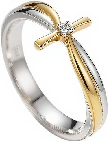 Custom Personalized Two-Tone/Single-Tone Cross Collection Birthstone Ring Name Engraved 925 Sterling Silver/10K/14K/18K Gold Promise Anniversary Engraved Ring For Women