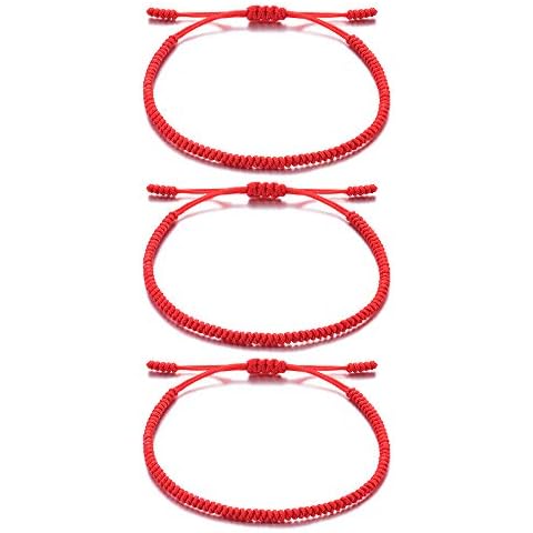 Seyaa Handmade Red String Rope Bracelet Kabbalah Good Luck Matching San Valentin Bracelets for Family Friends Women Men Him Her Cover