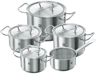 Zwilling Twin Classic 5-piece Saucepan Set, with 4 Lids, Suitable for Induction, Stainless Steel, 48 x 38 x 28 cm