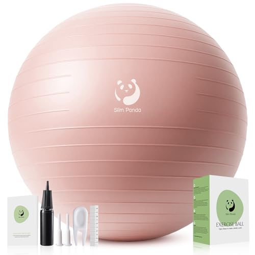 Slim Panda Gymnastikball, 55-85CM Explosionsgeschützt Pezziball Sitzball mit Pumpe, Trainingsball Fitnessball für Senioren Therapie,Schwangerschaft, Fitness, Balance Training