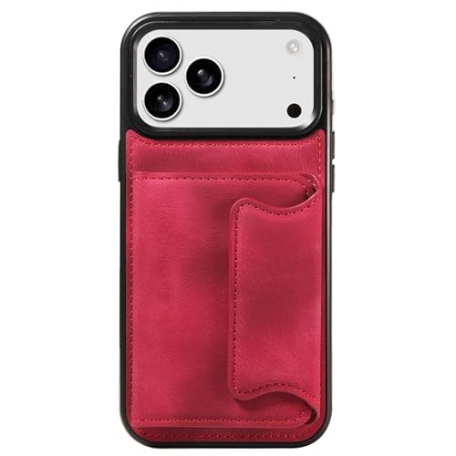 Étui portefeuille en cuir rouge pour la série 17, un cadeau élégant