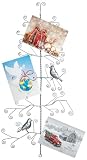 Red Co. 29.5β Decorative Metal Wall Display Christmas Tree Card & Photo Holder Rack with Birds β Silver