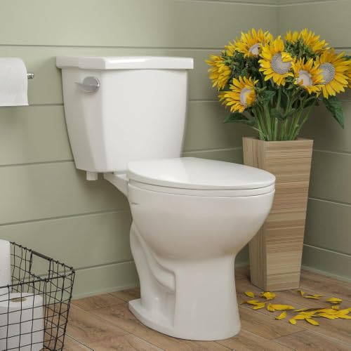 Image of DeerValley Two-Piece Toilet ADA American Standard Toilet 12 inch Rough in 1.28 GPF Power Flush Two-Piece Elongated Toilets for Bathrooms Comfort Height High White (Toilet Seat Included)