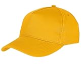 TEXXILLA Leichtes 5 Panel Golf Cap aus 100% Baumwolle und modisch vorgeformten Schild, Farbe:gelb