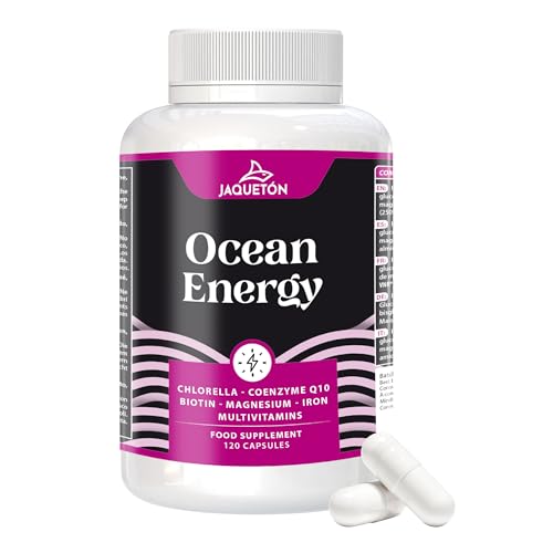 VITAMINAS PARA EL CANSANCIO 6 EN 1 + Q10 | Hierro Suplemento + Vitamina C y Chlorella | Más Energía Diaria, Menos Fatiga, Mayor Enfoque y Rendimiento Físico y Mental