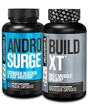 Jacked Factory Androsurge Estrogen Blocker & Testosterone Booster for Men (60 Capsules) & Build-XT Daily Muscle Builder & Performance Enhancer (60 Capsules)