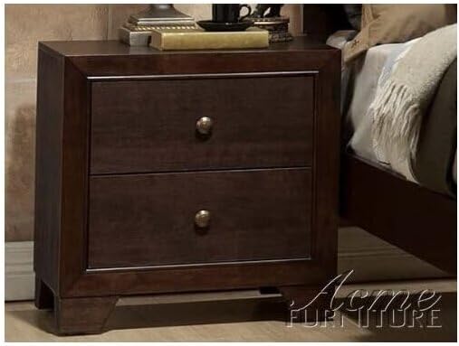 HomeStock Virtue Nightstand - Espresso Finish Accent Table Espresso