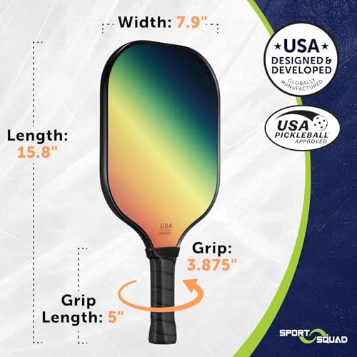 Sport Squad Lightweight Graphite Fiberglass Pickleball Paddle Designed for More Power and Consitency - Polypropylene Honeycomb Core - USAP Approved - Tacky Cushion Pickleball Grip - for Kids + Adults by Sport Squad - Used condition - Image 3