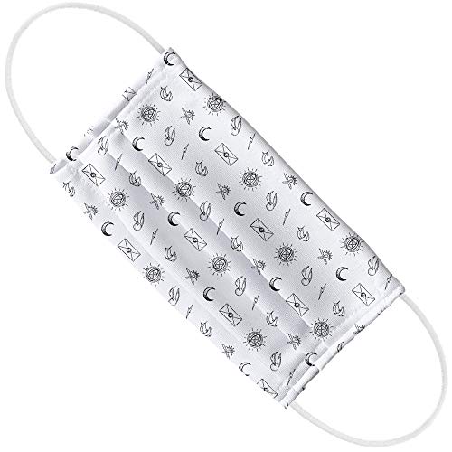 Popfunk Harry Potter Hand Drawn Icons Pattern 1-Ply Reusable Face Mask Covering with Adjustable Nose Wire, Unisex