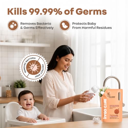 Image of R for Rabbit Hygocare 1000 ml Refill Pack Baby Liquid Cleanser for Washing Toys|Nipples Powered by Bio Enzymes Residue Free Anti Bacterial