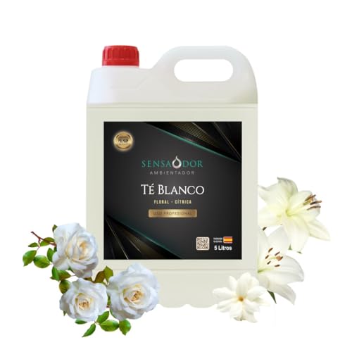 Ambientador perfume garrafa de 5 litros Sensaodor, para hogar, oficina, negocios, profesional... (Té blanco)