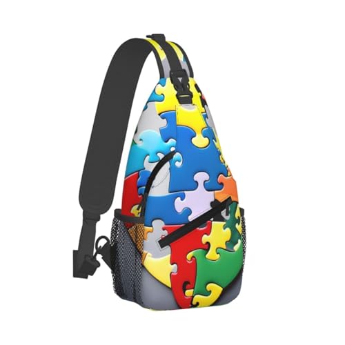 Mochila Cruzada con Diseño Puzzle para Conciencia de Autismo miniatura 2