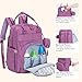 BabbleRoo Diaper Bag Backpack - Baby Essentials Travel Tote - Multi Function Water Resistant Diaper Bag, Travel Essentials Baby Bag with Changing Pad, Stroller Straps & Pacifier Case - Unisex, Purple