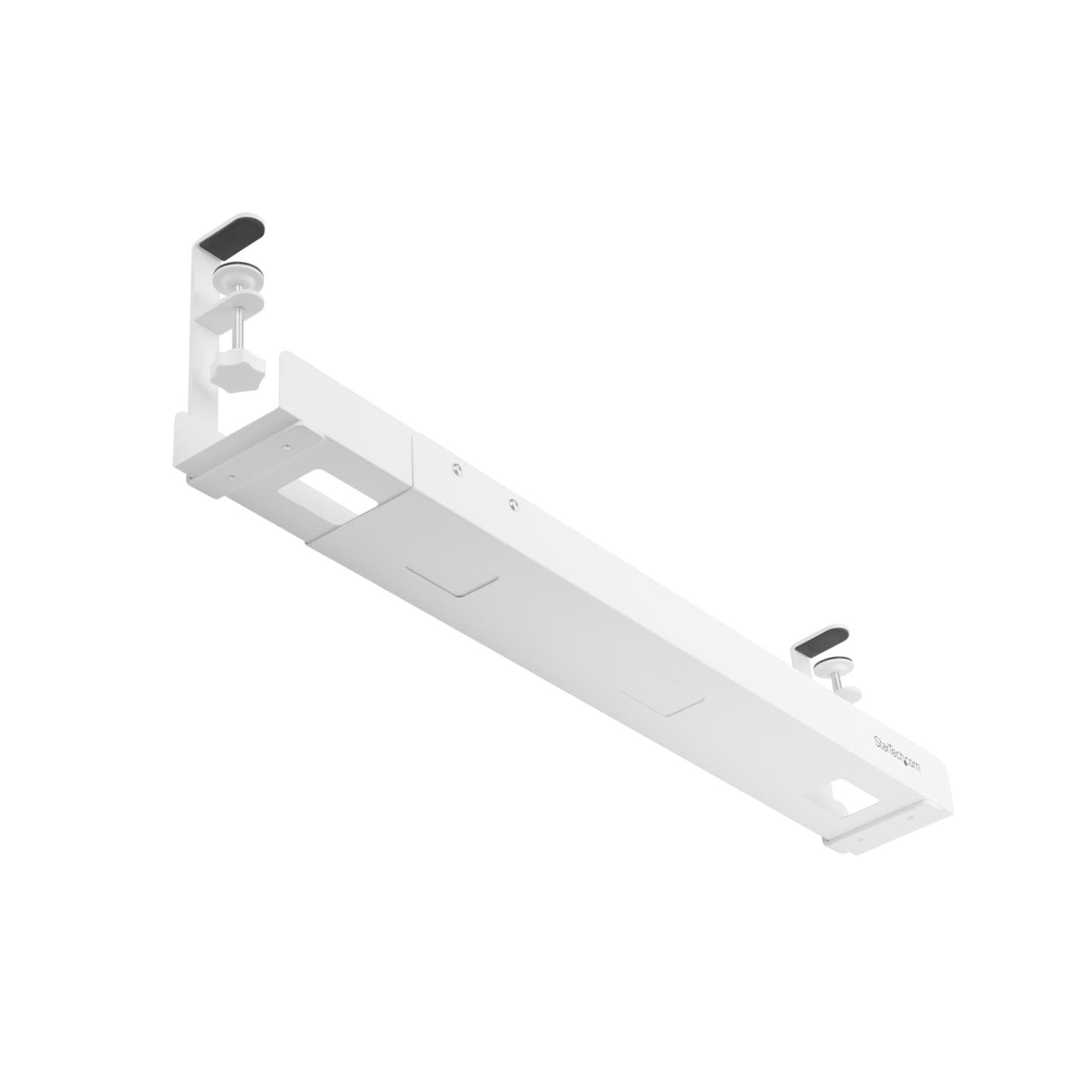 StarTech Canalina Passacavi Sotto Scrivania, Bianco (CALW-DESK-CABLE-TRAY) | Installazione a morsetto, Gestione ordinata dei cavi