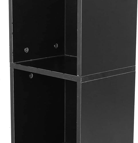 Miniatura 5 de SFMZCM - Estantería de madera de 6 estantes con acabado de roble de las tierras altas de 0591in de grosor color negro tamaño 709 x 118 x 94in