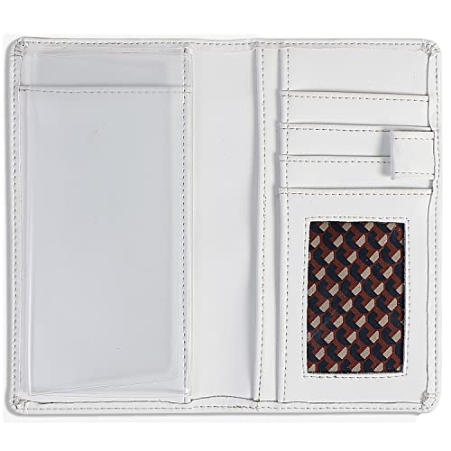 Sanlykate Leather Checkbook Cover for Men and Women, Check Book Case Card Holder with Free Divider, Standard Register Duplicate Checks with pen inserts