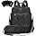 Leathario Women's Backpack Set, Waterproof, Vegan Leather City Backpack, Backpack Handbag, Medium Size, Theft Daypack for Office, Commuting, Work, Lightweight Elegant Backpack Women Large for Travel Matte Black Set