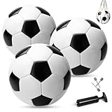 INPODAK 3 Paquetes de balones de fútbol tamaño 2,Futbol para niños de 1 a 6 años,Fútbol clásico,Balón con Bomba Manual,Balones pequeños para Juegos en Interior,Exterior y jardín,Regalos Futbol niño