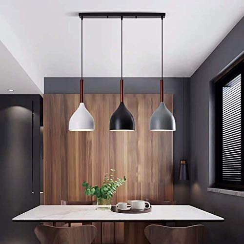 Lustre salle à manger en métal avec 3 suspensions orientées E27 - 3