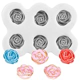 Sijiangmold Molde de silicona rosa para fondant, diseño de flores, caramelos, chocolate, decoración de pasteles, decoración de cupcakes, pasta de goma de arcilla polimérica