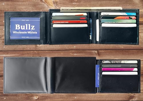 Bullz Lambskin Leather Slim RFID Signal Blocking Bifold Mens wallet- Hold upto 12 Cards, ID and Paper Bills2