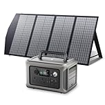 ALLPOWERS Portable Power Station R600 with 140W Foldable Solar Panel, 2x 600W AC Output/299Wh LiFePO4 Battery, 100% Charged in 1 Hour Solar Generator, USB-C 100W Home Backup Power, Camping RVs