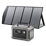 ALLPOWERS Portable Power Station R600 with 140W Foldable Solar Panel, 2x 600W AC Output/299Wh LiFePO4 Battery, 100% Charged in 1 Hour Solar Generator, USB-C 100W Home Backup Power, Camping RVs