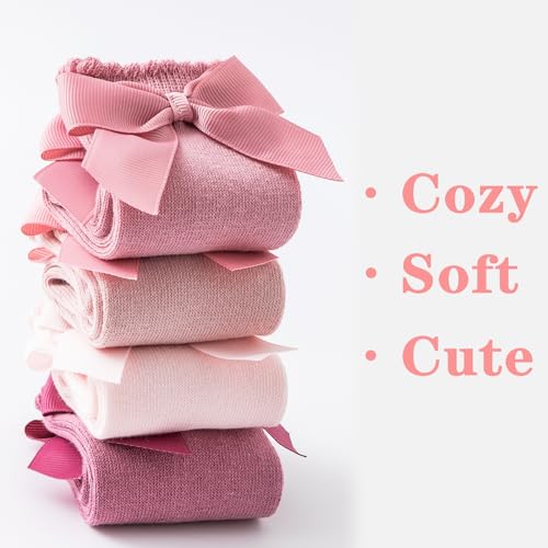 Mini Angel Baby Knee High Socks Toddler Long Socks Girls Bow Ruffled Knee Socks Cotton Tube Stockings Infant Dress Socks thumb #6