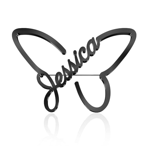Image of Custom Lapel Pin for Women Men - Name Brooch Pin Personalized Stainless Steel for Wedding Business Party - Gold /Silver /Black Customized Jewelry Gifts