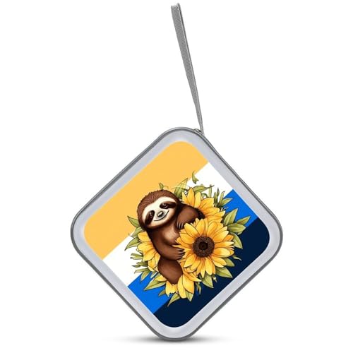 Estuche para CD portátil de plástico duro resistente con simpático perezoso 4