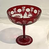  Oberstdorfer Glashütte Egermann Sektschale Böhmisches Glas Rubinrot Antik Sektglas Sammlerglas Höhe ca. 8,8 cm
