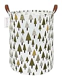 QUEENLALA Large Storage Basket,Laundry Hamper/Bathroom/Home Decor/Collapsible Round Storage Bin,Boys and Girls Hamper/Boxes/Clothing(Green...