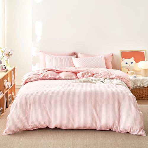 Wake In Cloud - Striped Comforter Set with Sheets, Ticking