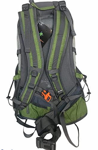 Sapo De Sport 35L Hiking Backpack With Ventilated Internal Frame, Weather Resistant Rain Cover, Camping Trekking (Green) #TOP4