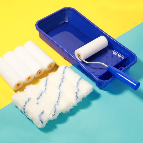 Juegos de bandejas para pintar sin marcas con minirodillos de espuma suaves de 12 piezas 7