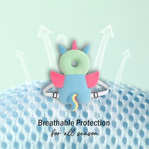 Image of Baby Head Protector Cushion, Unicorn Plush Soft Safety Helmet with Adjustable Straps for Crawling, Walking & Back Protection for Toddlers (6-36 Months)
