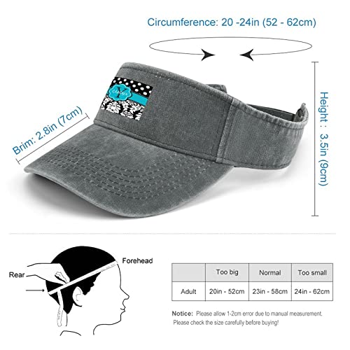 Custom Visor Hat For Men Women Add Your Own Text Photo Logo, Customized Personalized Denim Hats Adjustable Fit Adult Sun Visor Cap For Outdoor Sport Hiking Travel #TOP1