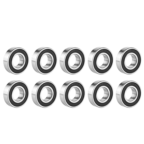 QANYEGN 10Pcs Double Rubber Seal Bearing, Seal Deep Groove Ball Bearings, Steel Plate Deep Groove Ball Bearings for Replacement