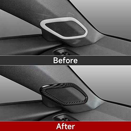 Image of Car Window Pillar Speaker Cover Decals for 2022 2023 2024 2025 2026 Honda Civic 11th Gen Accessories ABS Carbon Fiber Stickers