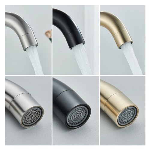 Robinet de lavabo or brossé mitigeur eau chaude froide pour rénovation de maison - 3