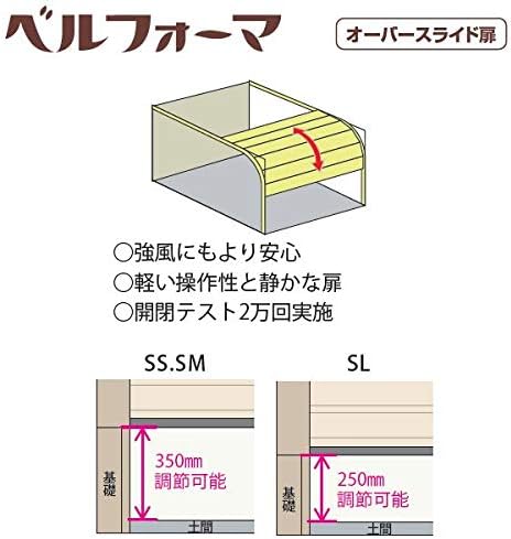 【受注生産品】タクボガレージ ベルフォーマ SM-SZ9365 多雪型 結露減少型 3台用 『シャッター車庫 ガレージ』 サルファ―