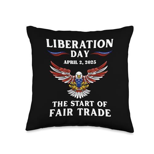 Liberation Day Patriotic Eagle Throw Pillow