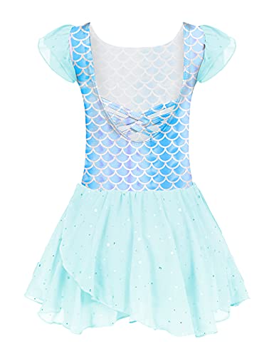 Image of Arshiner Girls Ruffle Sleeve Ballet Dance Dress Tutu Skirted Leotard