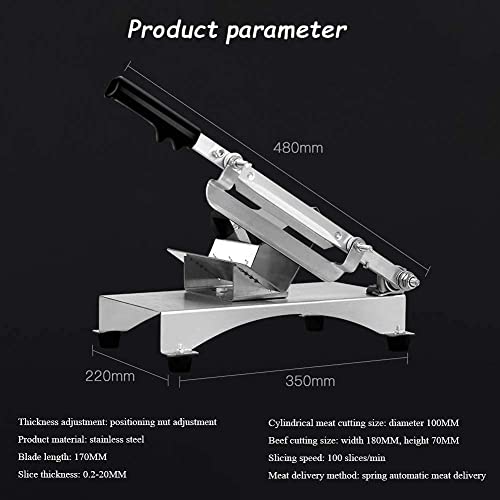 MLUENF Frozen Manual Meat,Small Home Commercial Cleavers, Suitable for Beef Lamb Rolls, Barbecued Meat Slices and Hard Vegetables - Image 3