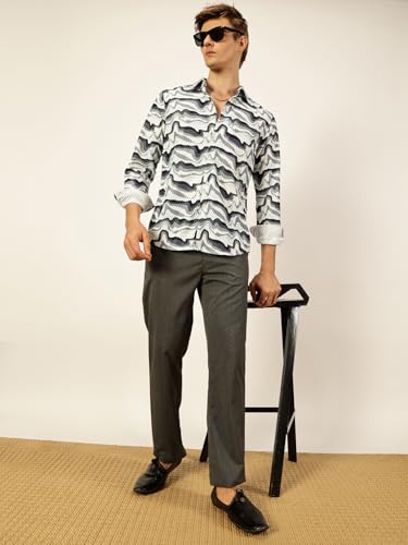 Chemise de loisirs Thomas Scott slim en polyester imprimé abstrait - 3