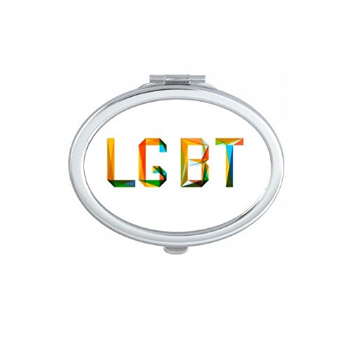 Miroir de poche ovale arc-en-ciel compact et portable