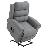 HOMCOM Poltrona Massaggiante Reclinabile, Poltrona Alzapersona Elettrica Riscaldante in Tessuto 90x91x106cm
